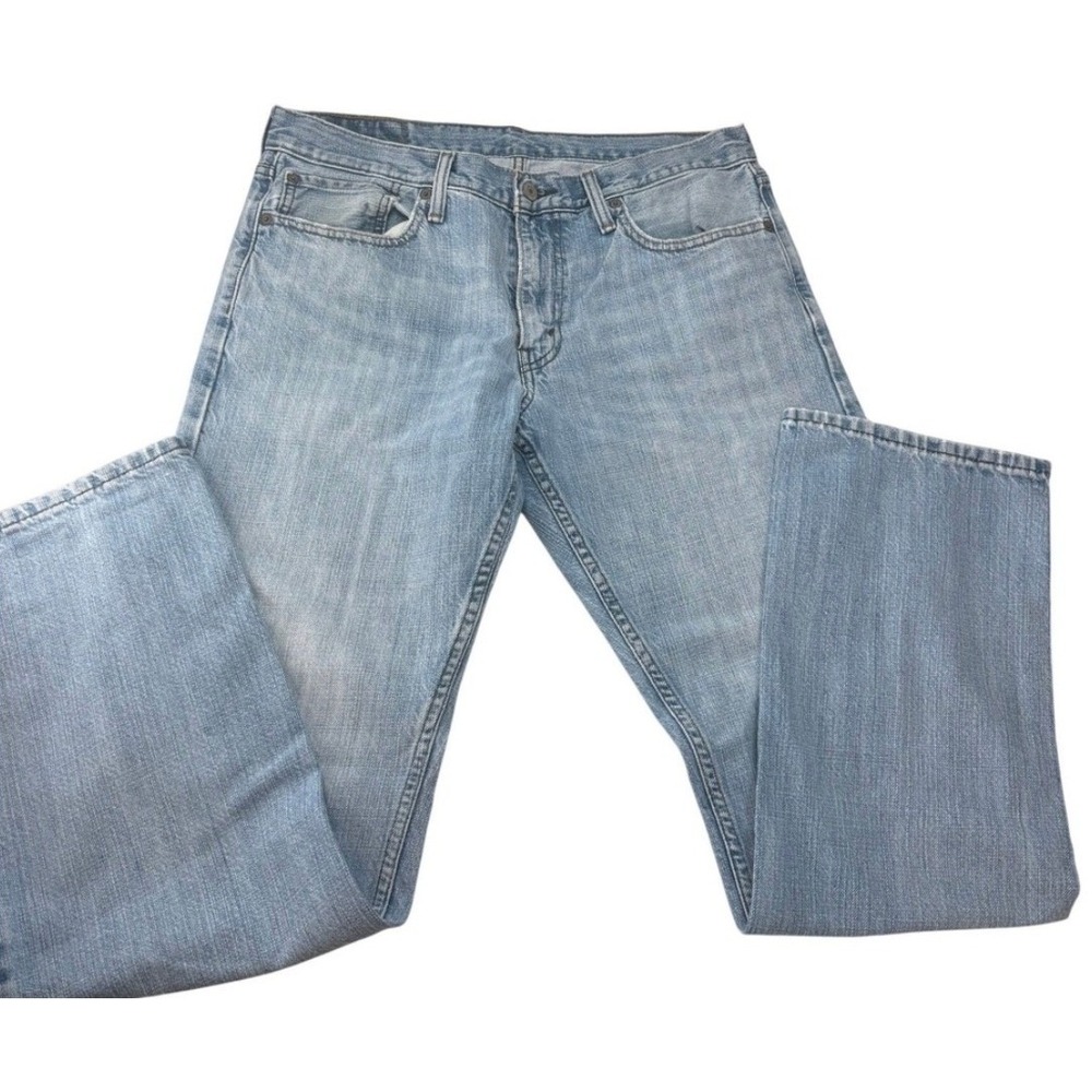 Levi's 514 Straight Fit Jeans Mens 33x32 Light Wash Blue Denim Pants Vintage‎